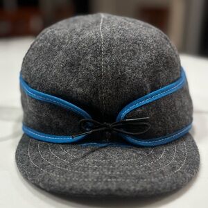 Gray Cap with Blue Trim